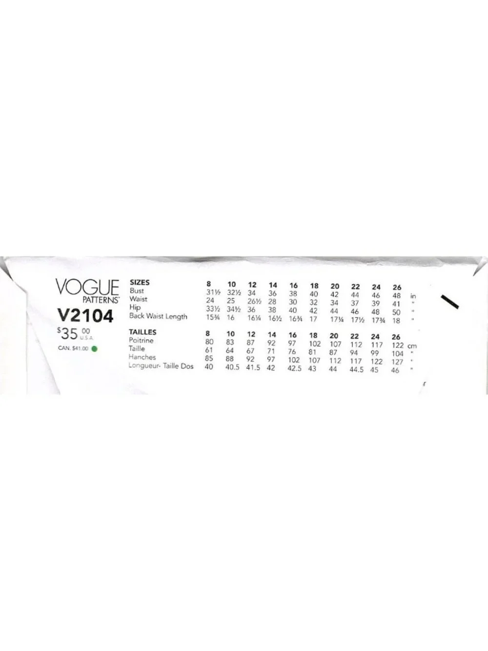 Vogue V2104 Misses 18 to 26 Off-The-Shoulder Midi Dress Uncut Sewing Pattern